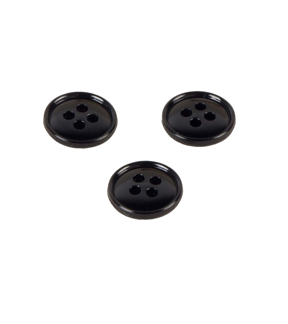4-hole button recycled nylon black 11mm