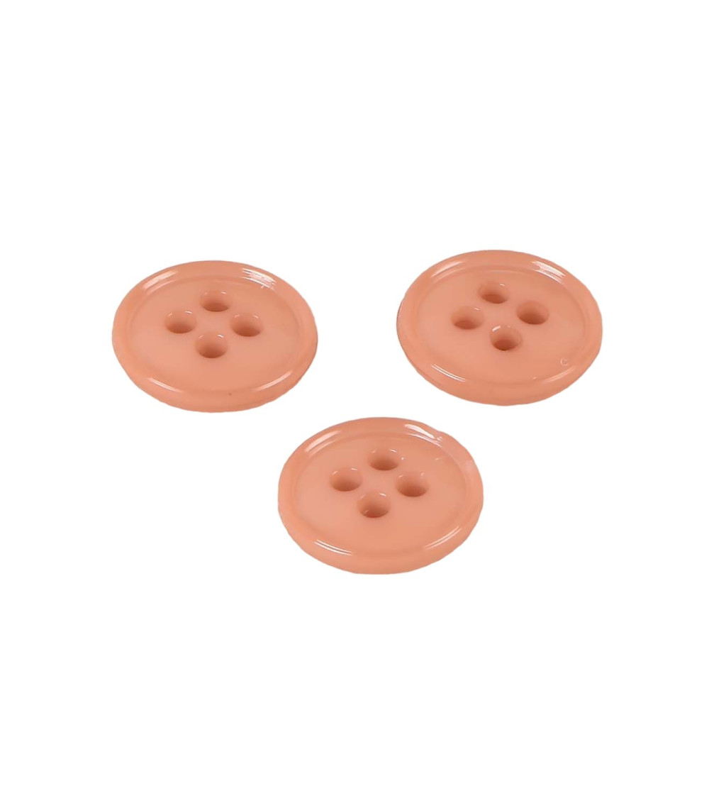 Set of 6 buttons 4 holes recycled nylon beige 11mm