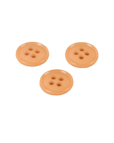 Set mit 6 Knöpfen, 4 Löcher, recyceltes Nylon, Cognac-Bronze, 11 mm