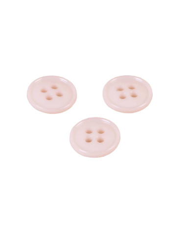 Set of 6 buttons 4 holes recycled nylon baby pink 11mm