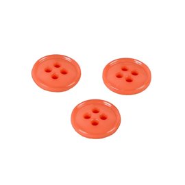 Lot de 6 boutons 4 trous nylon recylé orange 11mm
