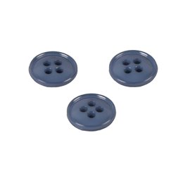 Lot de 6 boutons 4 trous nylon recylé bleu roi 11mm