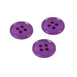 Lot de 6 boutons 4 trous nylon recylé violet lilas 11mm