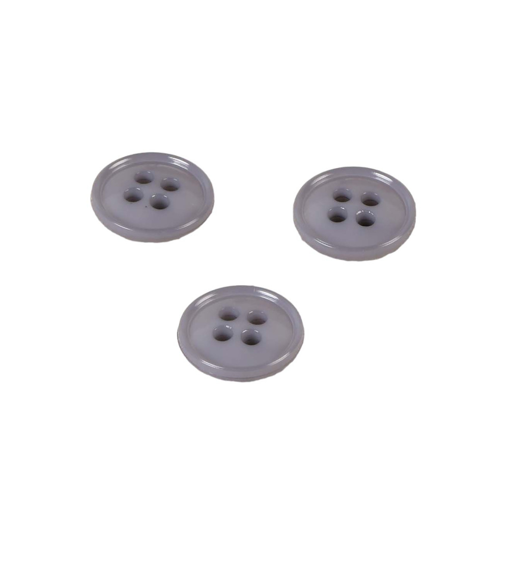 Lot de 6 boutons 4 trous nylon recylé gris foncé 11mm