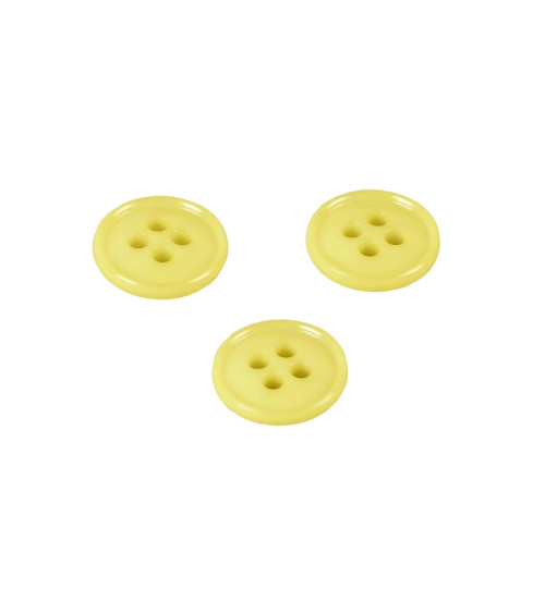 Set of 6 buttons 4 holes recycled nylon bud green 11mm
