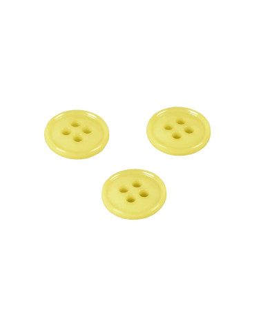 Set of 6 buttons 4 holes recycled nylon bud green 11mm