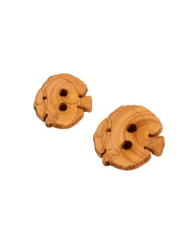 Bouton bois enfants poisson