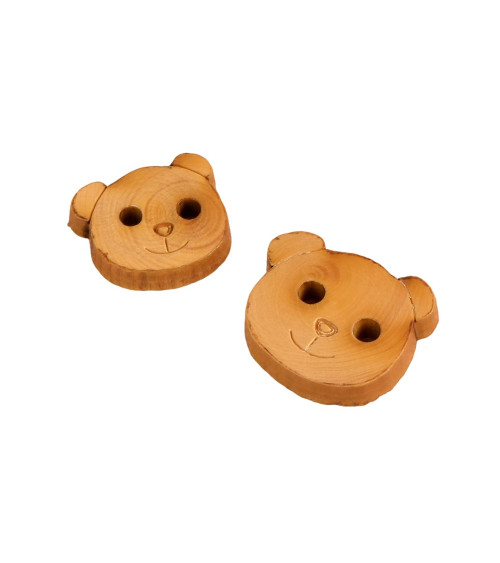 Bear children's wooden button