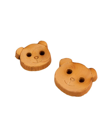 Bear children's wooden button