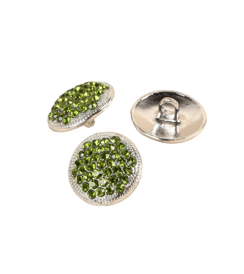 Bouton strass vert 17mm