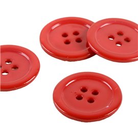 Bouton 100% nacre rond rouge