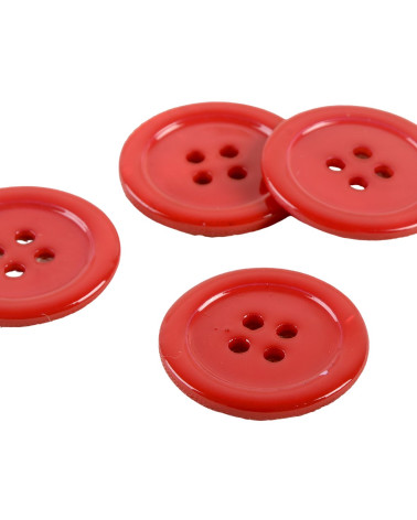 100% round red mother-of-pearl button