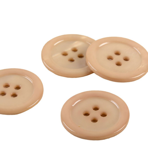 Bouton 100% nacre rond beige antilope