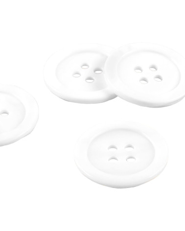 Set of 6 100% white round mother-of-pearl buttons