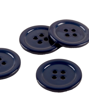 Set mit 6 Knöpfen aus 100 % rundem Perlmutt in Marineblau