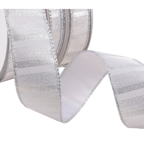 Silver brass-plated metal ribbon per meter