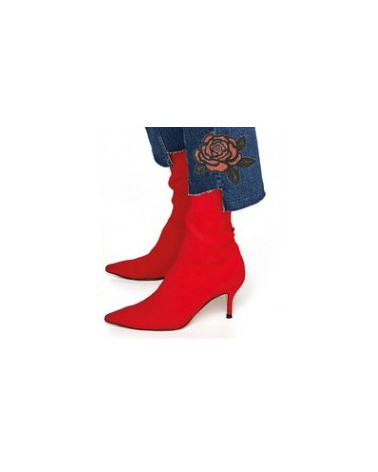 Ecusson thermocollant avec strass Rose rouge XL
