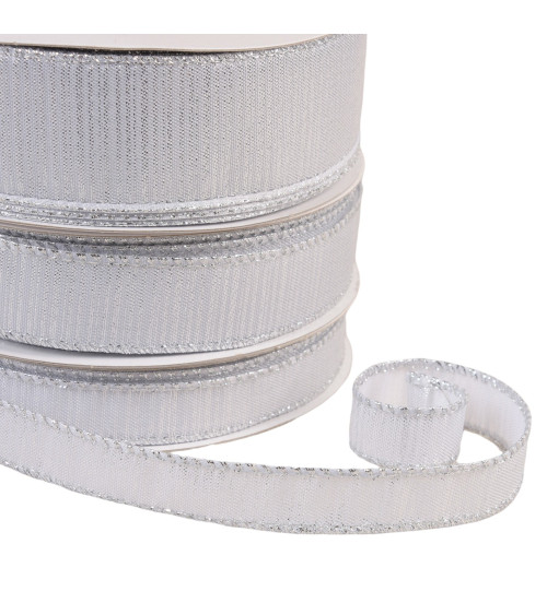 Silver brass-plated metal ribbon per meter