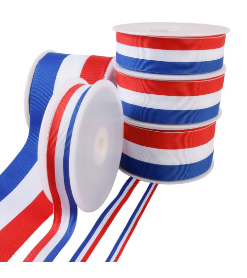 Blue/white/red French flag ribbon by the meter