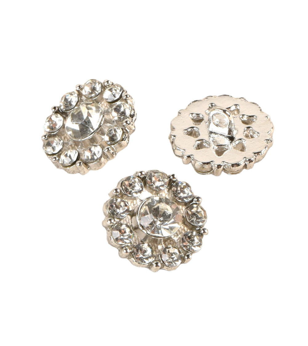 Bouton strass blanc 18mm