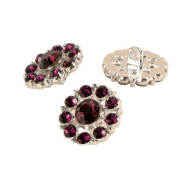 Bouton strass violet lilas 18mm