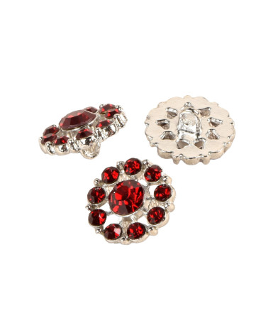 Set of 6 Beaujolais rhinestone buttons 18mm