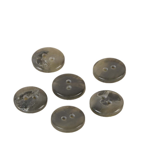 Anthracite gray imitation stone button 15mm