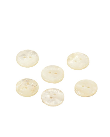 Set of 6 imitation ivory stone buttons 15mm