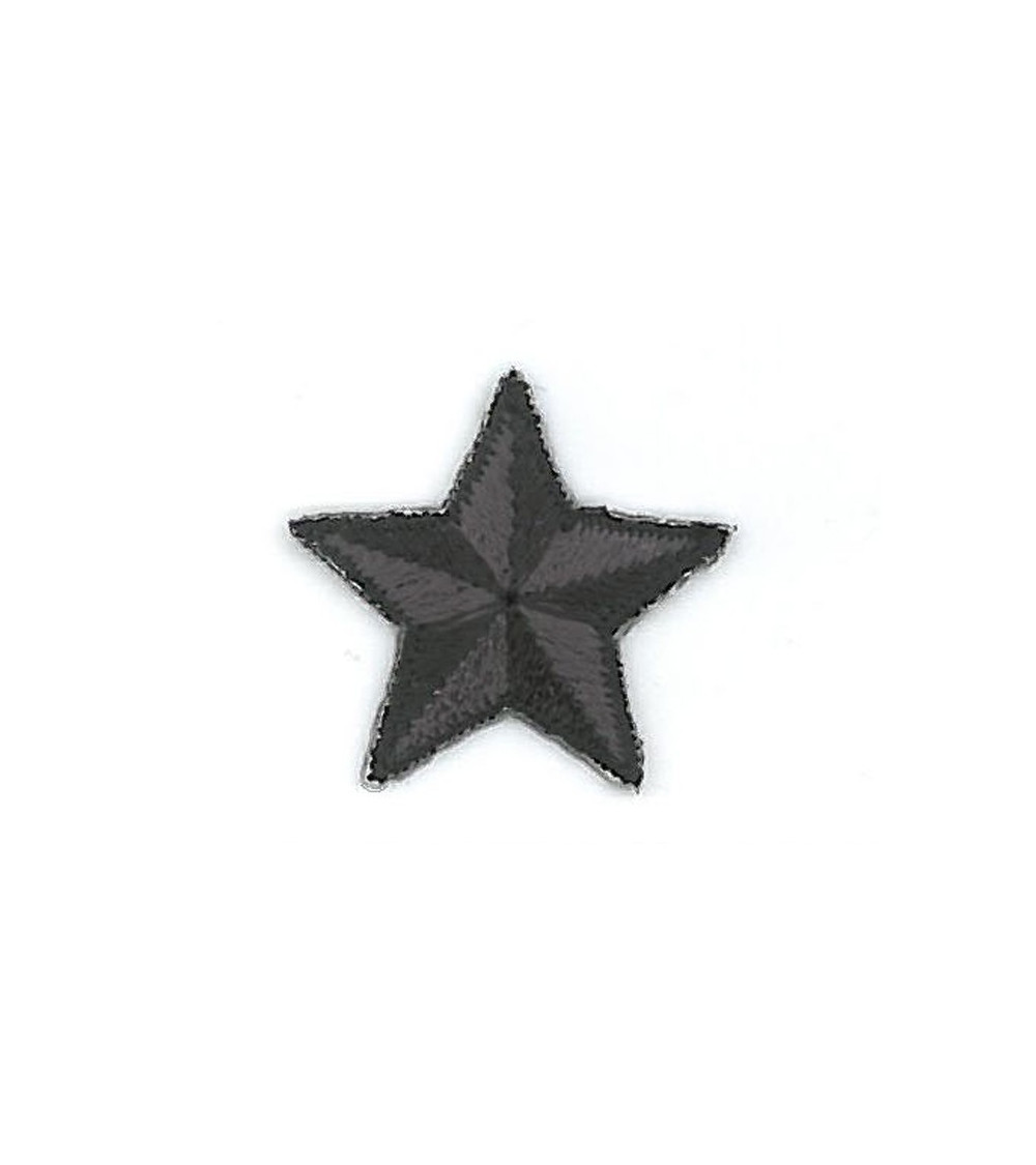 Black star iron-on patch 2.5cm