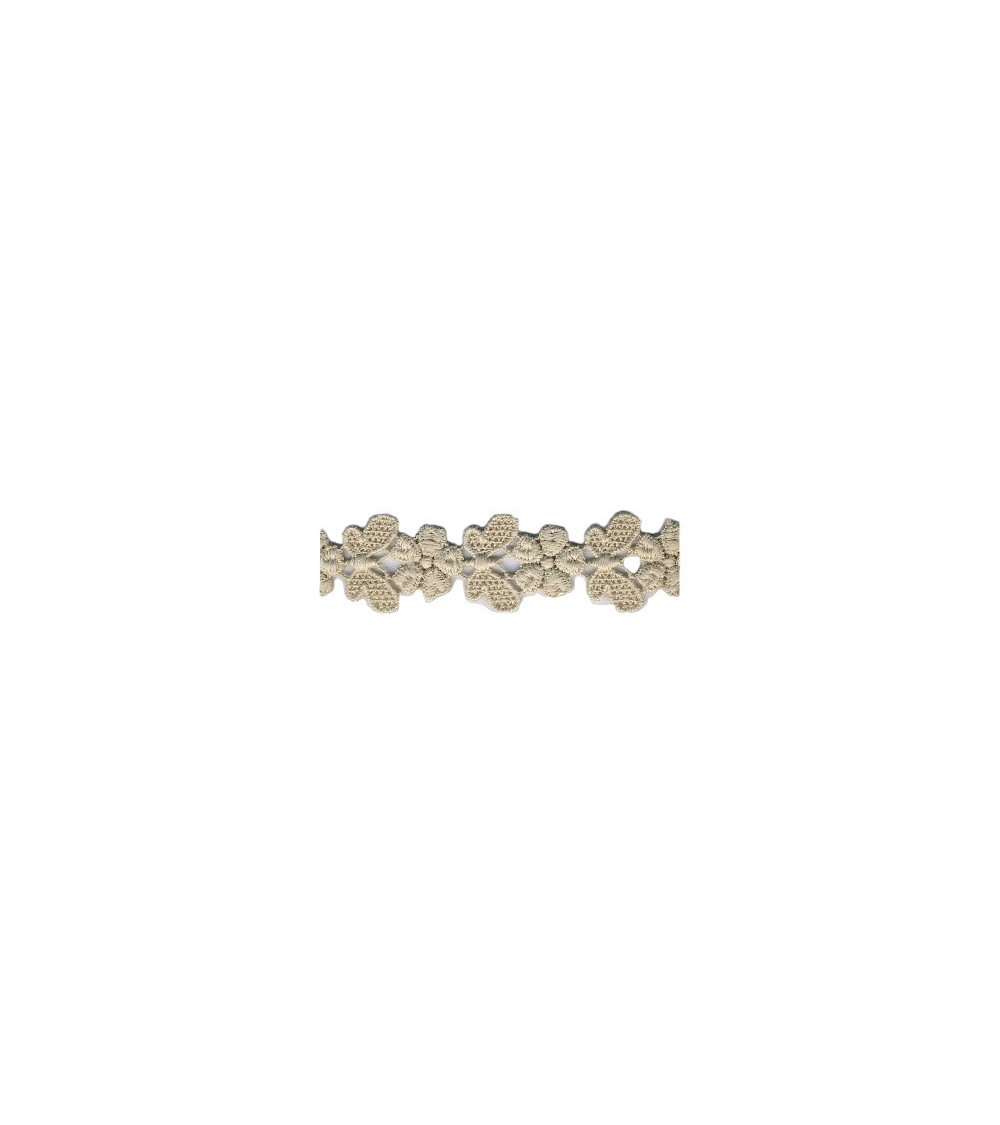 Disquette 14m dentelle guipure papillons Beige 23mm