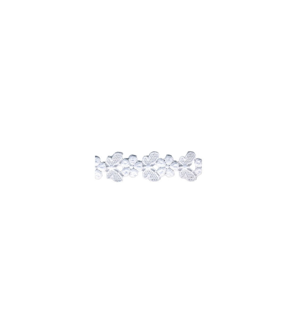 Disquette 14m dentelle guipure papillons Blanc 23mm