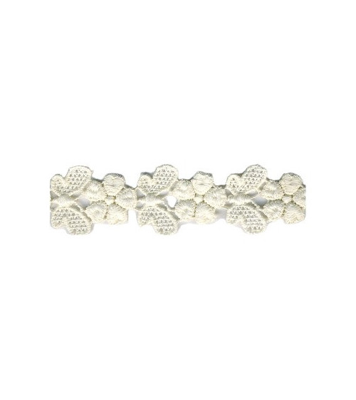Disquette 14m dentelle guipure papillons Ecru  23mm