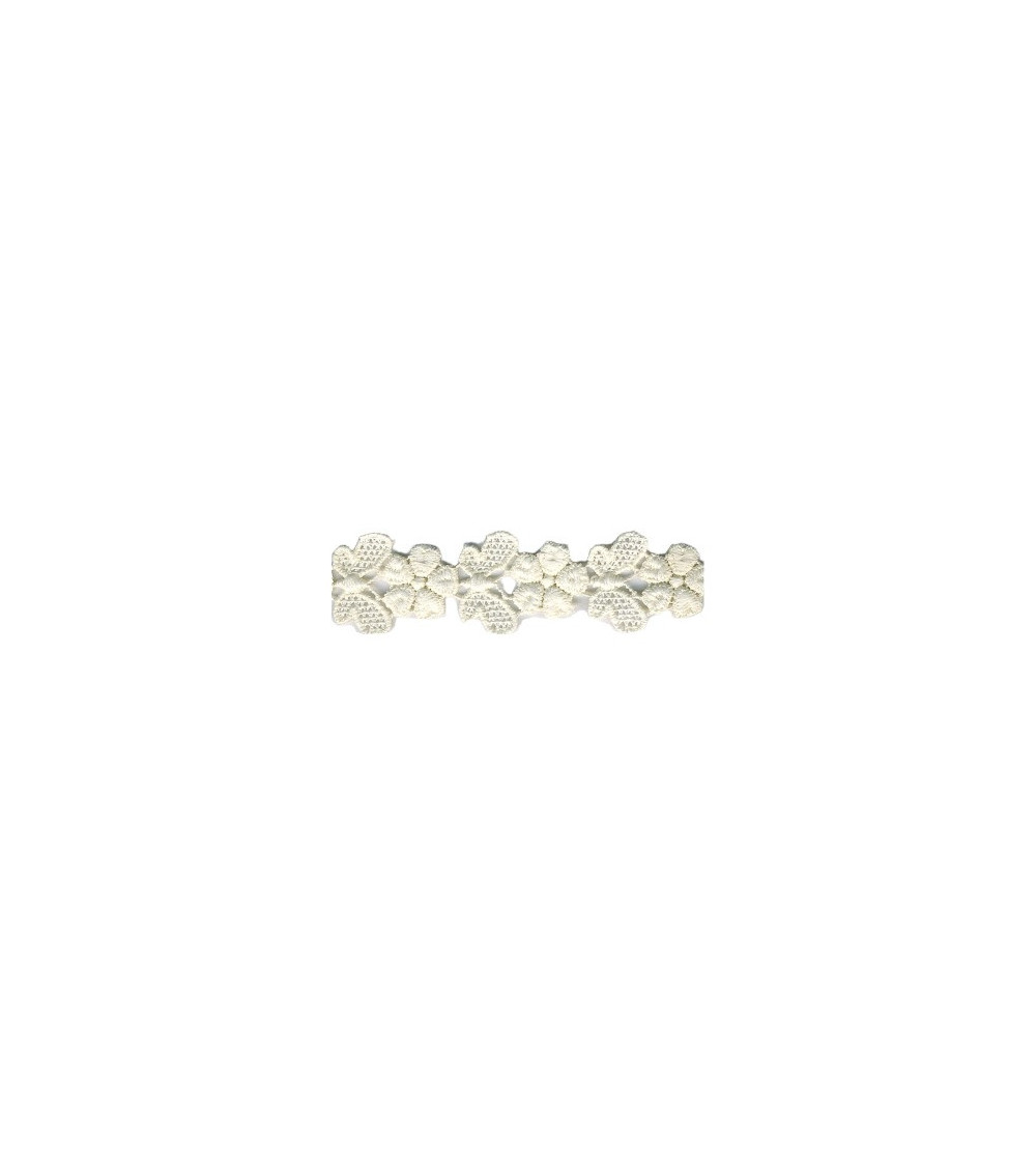 Disquette 14m dentelle guipure papillons Ecru  23mm