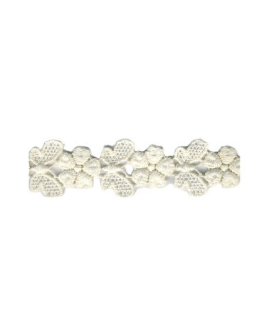 Disquette 14m dentelle guipure papillons Ecru  23mm