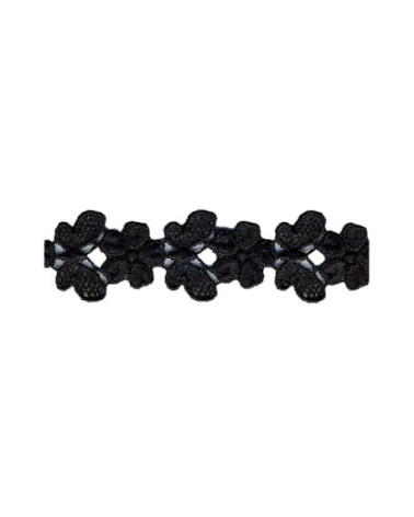 Floppy pizzo guipure a farfalla da 14 m Nero 23 mm