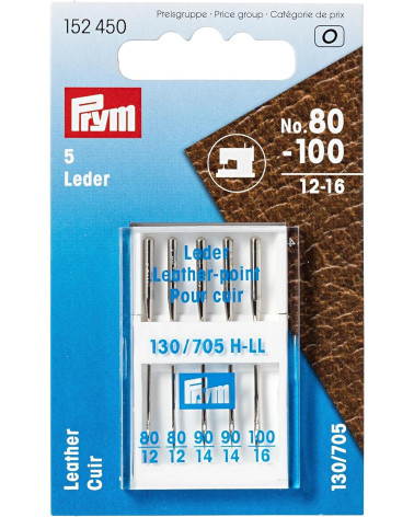 Aguilles machine à coudre Prym cuir taille 80-100