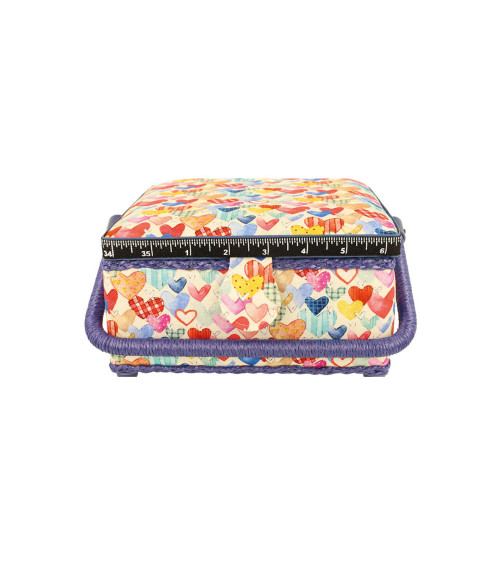 Scatola da cucito 20x20x11cm cuori