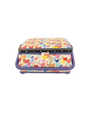 Scatola da cucito 20x20x11cm cuori