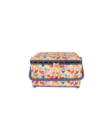 Boîte à couture 18,5x26x16cm coeurs