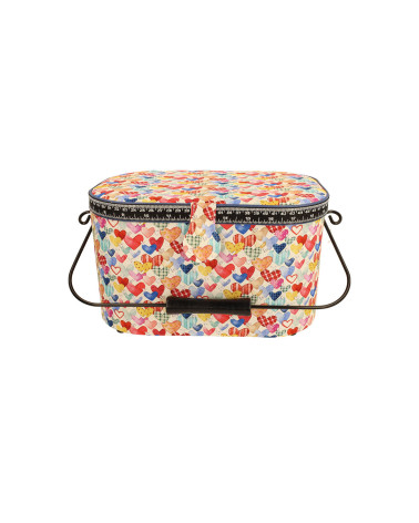 Sewing box 21x31x17.5cm hearts