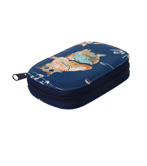 Sewing pouch 14cm x 9.5cm musician cat