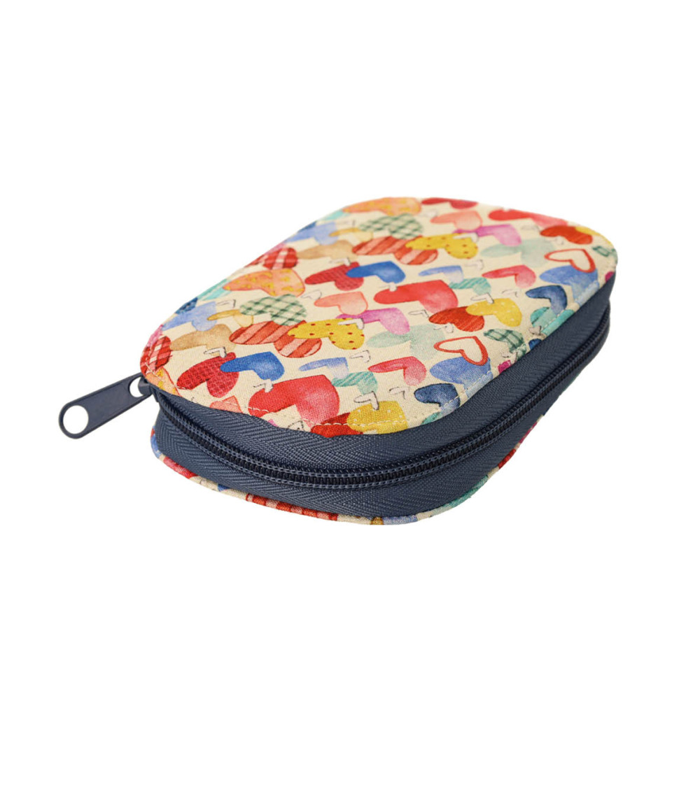Sewing pouch 14cm x 9.5cm hearts