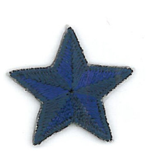 Blue star iron-on patch 2.5cm