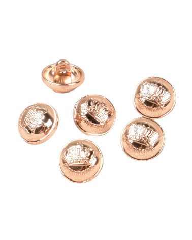 Round button with shank 12mm gold