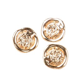 Bouton rond rose alliage rond 12mm or