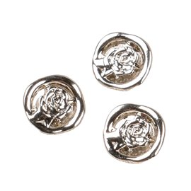 Bouton rond rose alliage rond 12mm argent