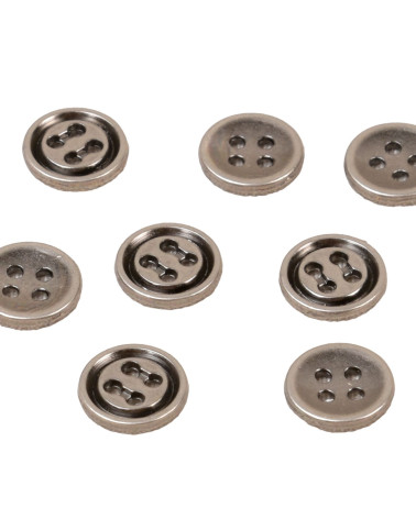 Runder Legierungsknopf, 4 Löcher, 10 mm, dunkelgrau