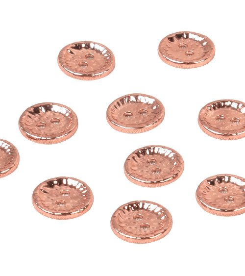 Bouton rond alliage 4 trous 11mm rose gold