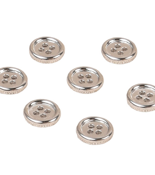 Bouton alliage 4 trous 10mm argent