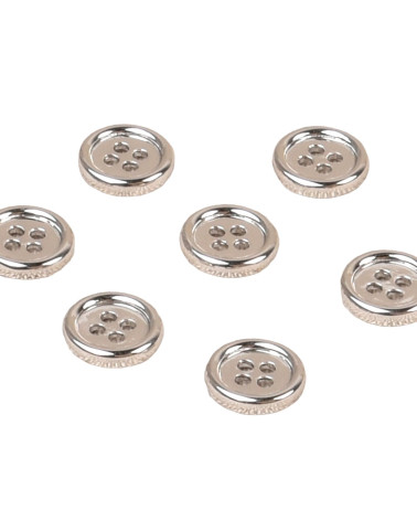 Bottone in lega 4 fori 10mm argento